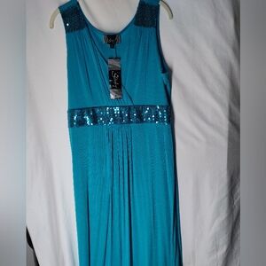 Slinky Brand Blue Sequin Midi Sundress